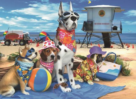 Пазл Ravensburger "Собаки на пляже" XXL 100 шт коробка арт.10526