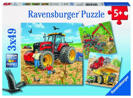 Пазл для малышей RAVENSBURGER Пазл "Строительная техника" 3х49шт коробка