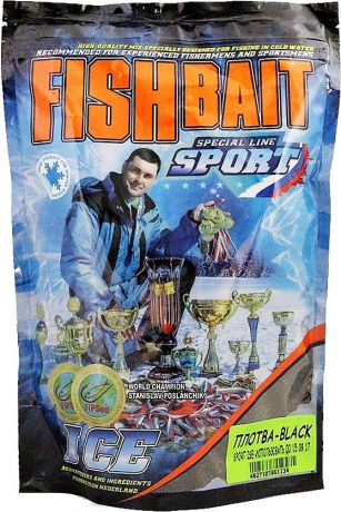 Прикормка для холодной воды FishBait "Ice-Sport. Плотва - Black", зимняя, 0,75 кг