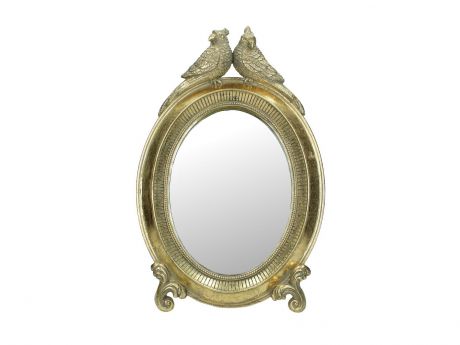 Зеркало интерьерное Rich Line Home Decor Попугаи на веточке 2, золотой