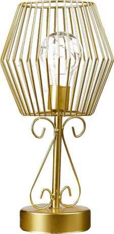 Настольный светильник лофт Risalux Вивьен, LED, 1W, 3516399, золотистый, 30,5 х 16 х 16 см