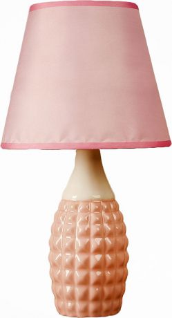 Настольный светильник Risalux Грани, с абажуром, E14, 40W, 2784543, светло-розовый, 10 х 10 х 25 см