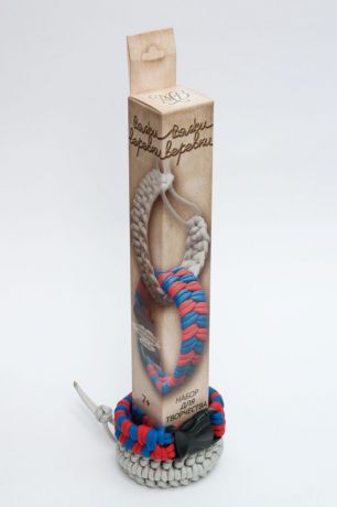 Набор для вязания Моя выдумка "Вяжи веревки" Косичка красно синяя