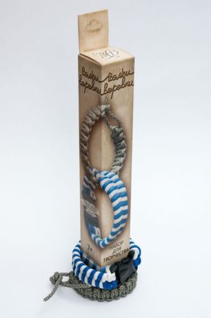 Набор для вязания Моя выдумка "Вяжи веревки" Змейка сине белая