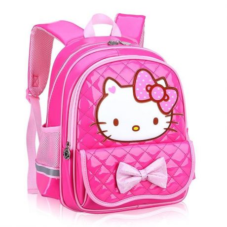 Рюкзак Winner школьный Hello Kitty, лакированный, цвет: розовый