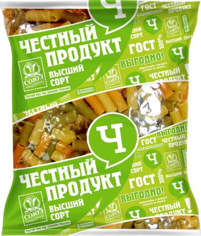 Макароны Честный продукт "Трубочки", с томатами и шпинатом, 400 г