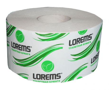 Туалетная бумага Lorems Однослойная серая, 12 рулонов
