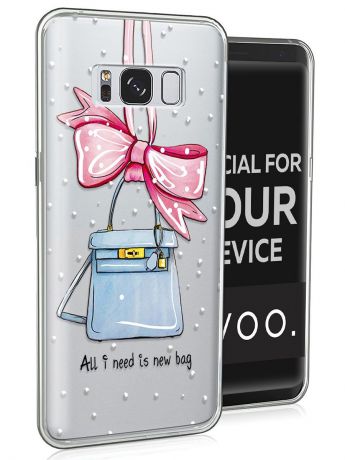 Чехол для сотового телефона With love. Moscow Art Design "Сумка" для Samsung Galaxy S8, прозрачный, разноцветный