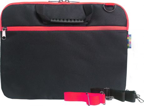 Сумка для ноутбука Vivacase Business Slim 14", VCN-CBSL14-bl-red, черный, красный