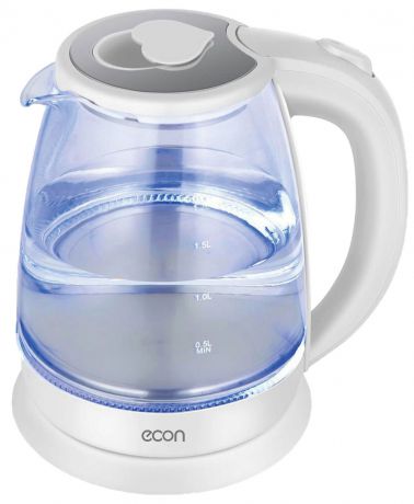 Электрический чайник Econ ECO-1731KE, прозрачный, белый