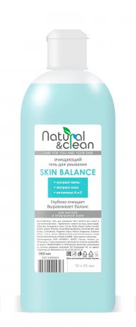 Гель для умывания NATURAL&CLEAN Очищающий Skin Balance для жирной и проблемной кожи, 360 мл