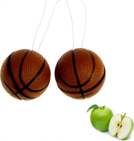 Ароматизатор автомобильный Luazon Баскетбольный мяч, яблоко, под сиденье, 805782, коричневый