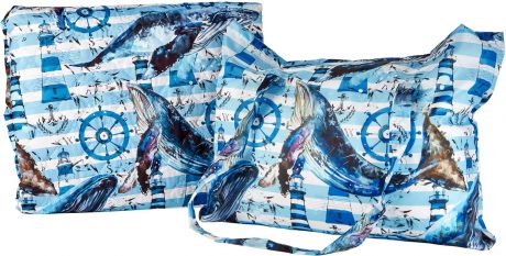 Покрывало пляжное Сирень Синий кит, 145 х 200 см