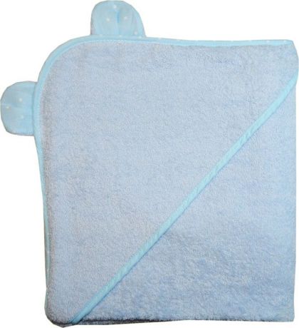 Полотенце детское ПАПИТТО Полотенце для купания с уголком 3013, голубой