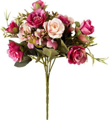 Цветы искусственные Волшебная страна "Розы", XF61619, розовый