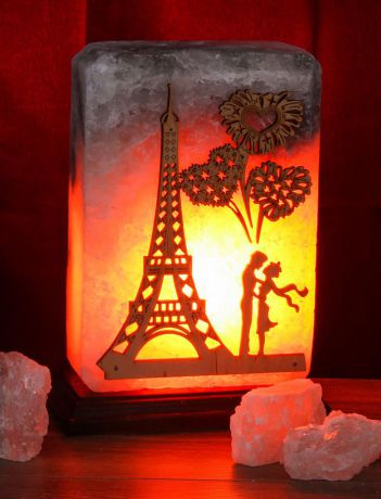 Декоративный светильник Ваше Здоровье Панно Париж, соляной, E14, 20W, 2278947, бежевый, 11 х 18 х 22 см