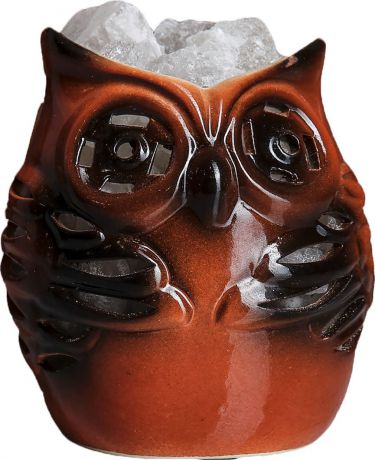 Декоративный светильник Сова малая, соляной, E14, 20W, 3363513, бежевый, 9 х 10 х 11 см