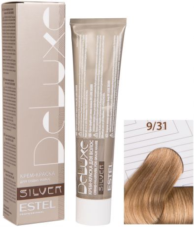Краска для волос ESTEL PROFESSIONAL 9/31 краска-уход DE LUXE SILVER для окрашивания волос, блондин золотисто-пепельный 60 мл