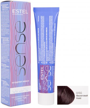 Краска для волос ESTEL PROFESSIONAL 0/66 крем-краска SENSE DE LUXE CORRECTOR для окрашивания волос, фиолетовый 60 мл