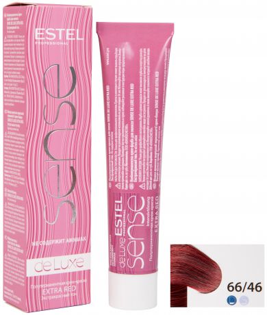 Краска для волос ESTEL PROFESSIONAL 66/46 крем-краска SENSE DE LUXE EXTRA RED для окрашивания волос, темно-русый медно-фиолетовый 60 мл