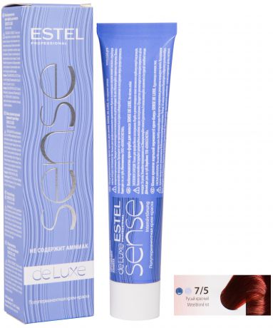 Краска для волос ESTEL PROFESSIONAL 7/5 крем-краска SENSE DE LUXE для окрашивания волос, русый красный 60 мл