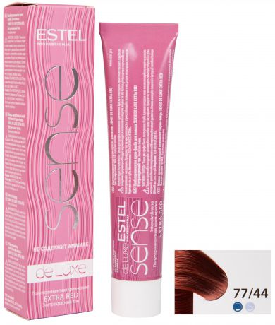 Краска для волос ESTEL PROFESSIONAL 77/44 крем-краска SENSE DE LUXE EXTRA RED для окрашивания волос, русый медный интенсивный 60 мл