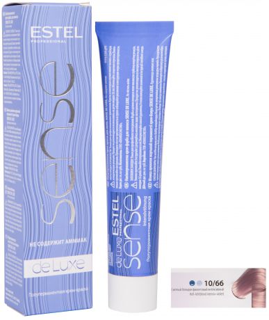 Краска для волос ESTEL PROFESSIONAL 10/66 крем-краска SENSE DE LUXE для окрашивания волос, светлый блондин фиолетовый интенсивный 60 мл