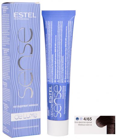 Краска для волос ESTEL PROFESSIONAL 4/65 крем-краска SENSE DE LUXE для окрашивания волос, шатен фиолетово-красный 60 мл