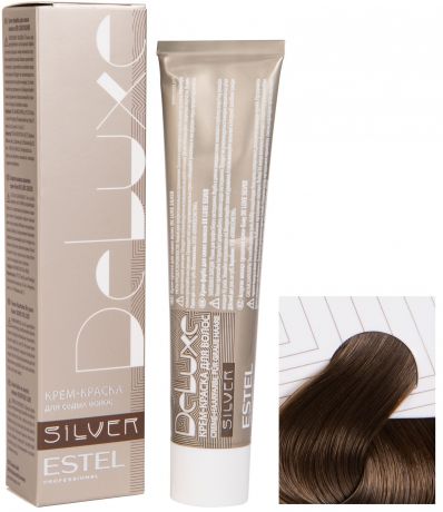 Краска для волос ESTEL PROFESSIONAL 8/0 краска-уход DE LUXE SILVER для окрашивания волос, светло-русый 60 мл