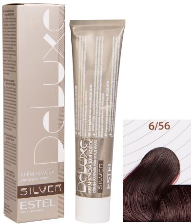 Краска для волос ESTEL PROFESSIONAL 6/56 краска-уход DE LUXE SILVER для окрашивания волос, темно-русый красно-фиолетовый 60 мл