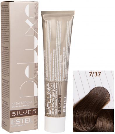 Краска для волос ESTEL PROFESSIONAL 7/37 краска-уход DE LUXE SILVER для окрашивания волос, русый золотисто-коричневый 60 мл