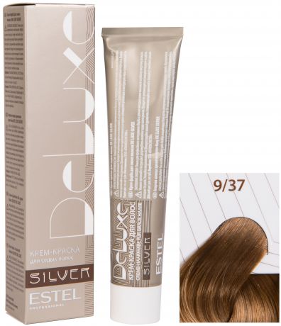 Краска для волос ESTEL PROFESSIONAL 9/37 краска-уход DE LUXE SILVER для окрашивания волос, блондин золотисто-коричневый 60 мл