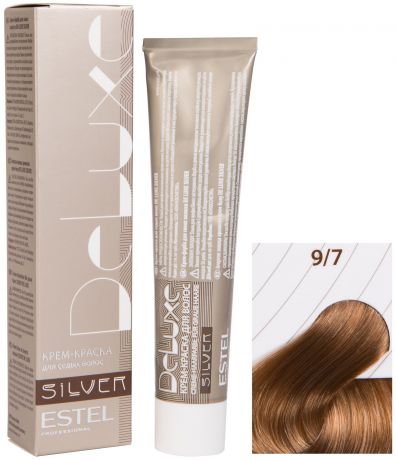 Краска для волос ESTEL PROFESSIONAL 9/7 краска-уход DE LUXE SILVER для окрашивания волос, блондин коричневый 60 мл