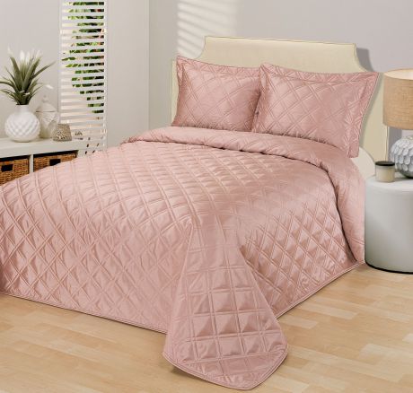 Комплект для спальни Sofi De Marko: покрывало, 240 х 260 см, 2 наволочки, цвет: розовый. Пок-11-МСР