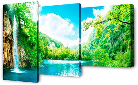 Картина Topposters Водопад у горной реки, модульная, 1358883, 78 х 50 см