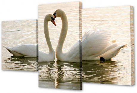 Картина Topposters Пара лебедей, модульная, 886646, 50 х 80 см