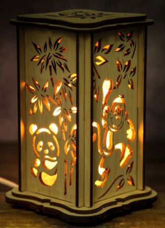 Декоративный светильник Панда, соляной, малый, E14, 20W, 3106463, бежевый, 10 х 10 х 16 см