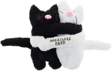 Мягкая игрушка Бюро находок "Идеальная пара. Коты", AIG105, черный, белый