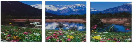 Картина Художественная мастерская Палитра "Горное озеро", модульная, 1390827, 100 х 40 см