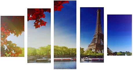 Картина Художественная мастерская Палитра "Прогулка по Парижу", модульная, 1165968, 72 х 125 см