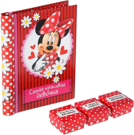 Сувенирный набор Disney Самая милая Минни Маус, фотоальбом магнитный, 10 листов + наклейки, 1512216, мультиколор