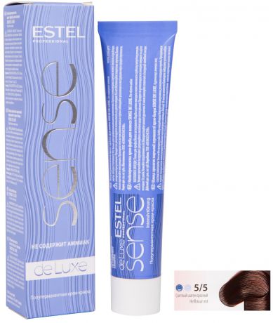 Краска для волос ESTEL PROFESSIONAL 5/5 крем-краска SENSE DE LUXE для окрашивания волос, светлый шатен красный 60 мл