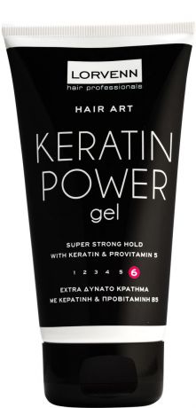 Гель для волос Lorvenn Hair Art Keratin Power Gel, сверхсильная длительная фиксация, 150 мл