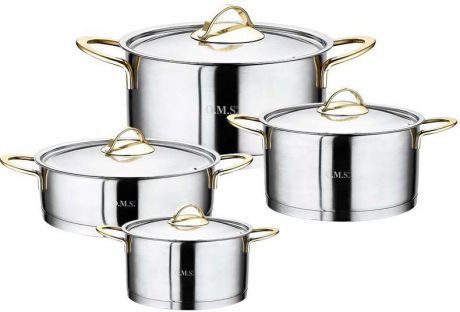 Набор посуды для приготовления пищи OMS, 1012-Gd, золотой, 8 предметов