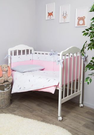 Комплект белья для новорожденных Сонный гномик Стрекоза-Егоза, розовый
