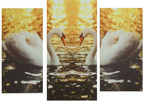 Картина Сюжет "Лебеди", модульная, 1259772, 60 х 100 см