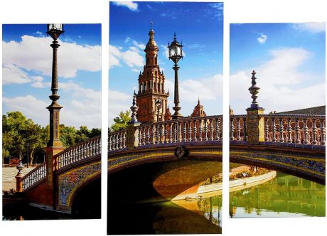 Картина Сюжет "Мост к дворцу", модульная, 1722557, 60 х 80 см
