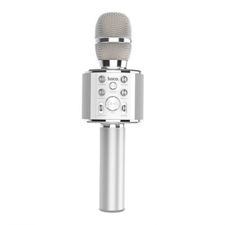 Микрофон Hoco BK3 (Bluetooth, MP3, AUX, KTV) Цвет: Серебро, серебристый
