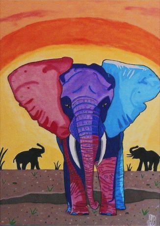 Набор художника Филигранный рисунок Слон, 3797635, 30 х 40 см