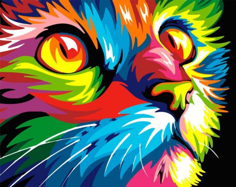 Картина по номерам Хобрук "Радужный кот", HS0128, 40 х 50 см